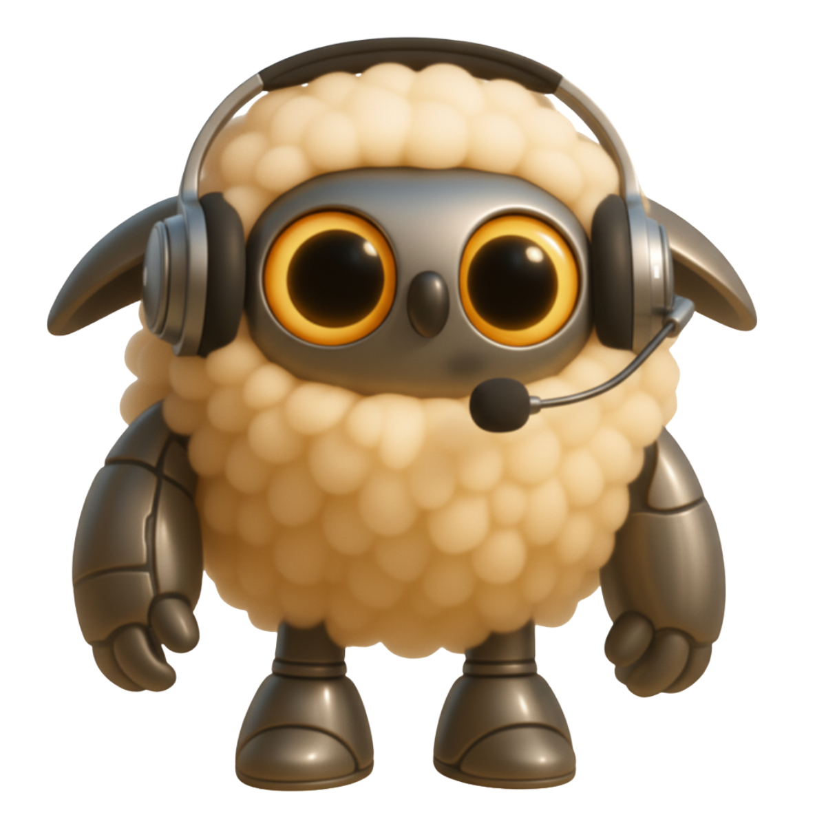 Herbot with headset ready to chat
